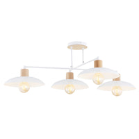 Lampadario Minimal Ishtar Acciaio Bianco 4 Luci E27 Ip20