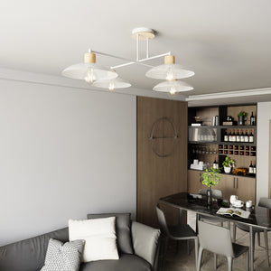 Lampadario Minimal Ishtar Acciaio Bianco 4 Luci E27 Ip20