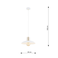 Sospensione Contemporanea Enki 1 Luce In Acciaio Oro E Bianco