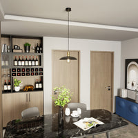 Sospensione Contemporanea Enki 1 Luce In Acciaio Oro E Nero