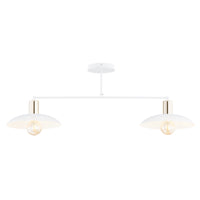 Plafoniera Contemporanea Enki 2 Luci In Acciaio Oro E Bianco