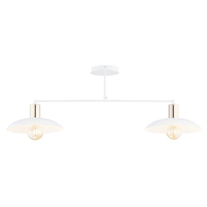 Plafoniera Contemporanea Enki 2 Luci In Acciaio Oro E Bianco