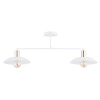 Plafoniera Contemporanea Enki 2 Luci In Acciaio Oro E Bianco