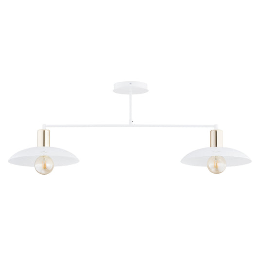 Plafoniera Contemporanea Enki 2 Luci In Acciaio Oro E Bianco