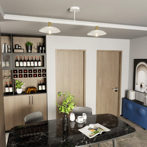 Plafoniera Contemporanea Enki 2 Luci In Acciaio Oro E Bianco