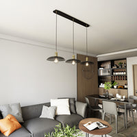 Sospensione Contemporanea Enki 3 Luci In Acciaio Oro E Nero