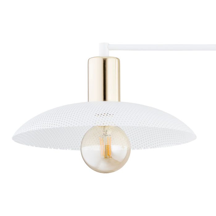 Lampadario Minimal Enki Acciaio Bianco 4 Luci E27 Ip20