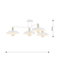 Lampadario Minimal Enki Acciaio Bianco 4 Luci E27 Ip20