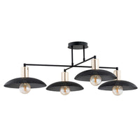 Lampadario Minimal Enki Acciaio Nero 4 Luci E27 Ip20