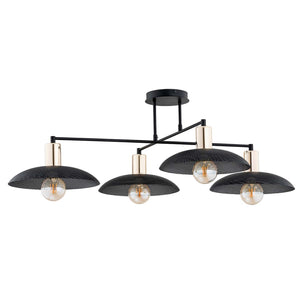 Lampadario Minimal Enki Acciaio Nero 4 Luci E27 Ip20