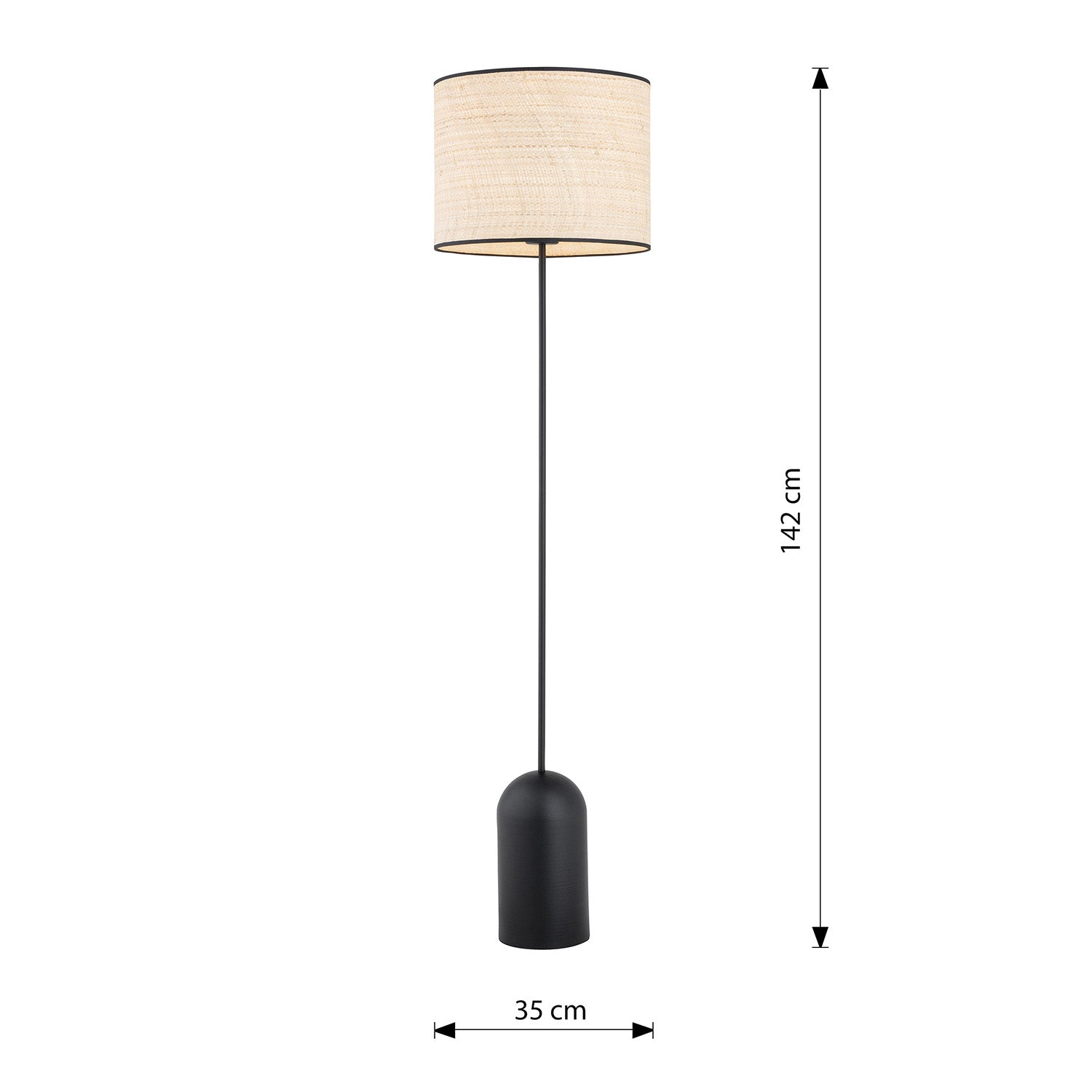 Piantana Minimal Enlil Acciaio Nero 1 Luce E27 Ip20