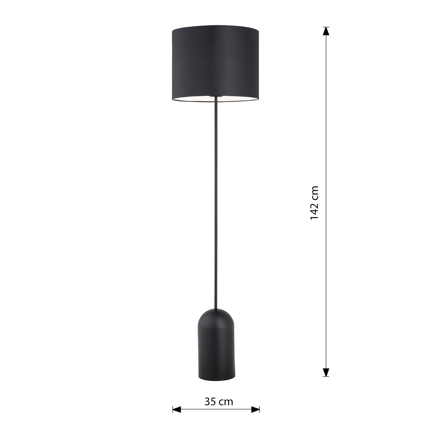 Piantana Minimal Enlil Acciaio Nero Bianco 1 Luce E27 Ip20