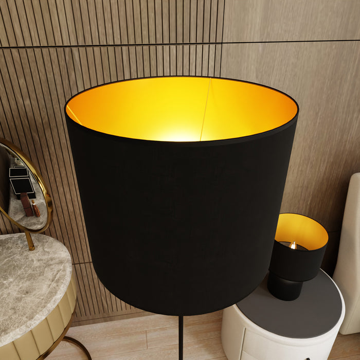 Piantana Minimal Enlil Acciaio Nero Oro 1 Luce E27 Ip20