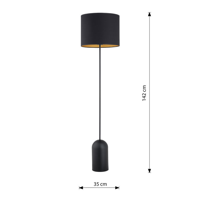 Piantana Minimal Enlil Acciaio Nero Oro 1 Luce E27 Ip20