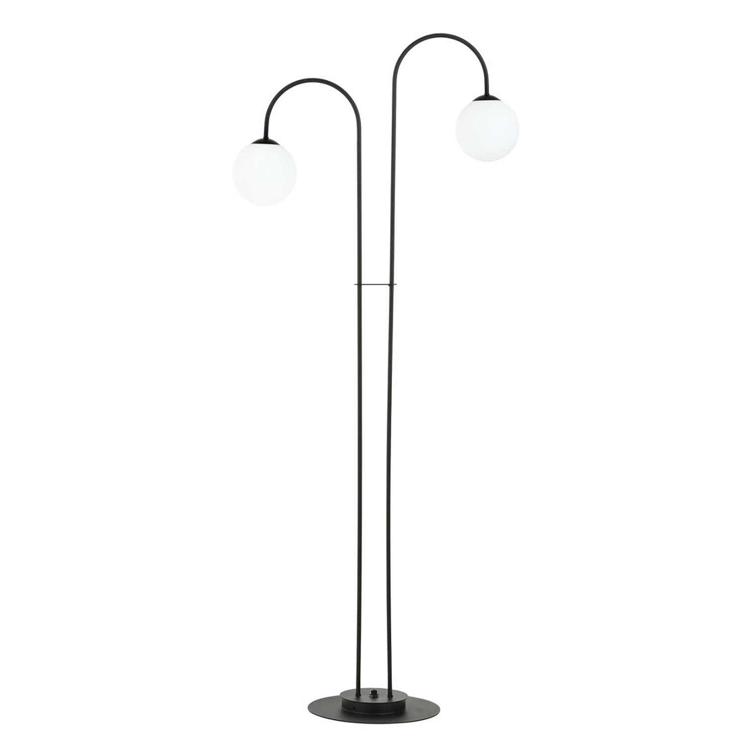 Lampadario Minimal Utu Acciaio Nero 2 Luci E14 Ip20