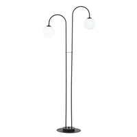 Lampadario Minimal Utu Acciaio Nero 2 Luci E14 Ip20