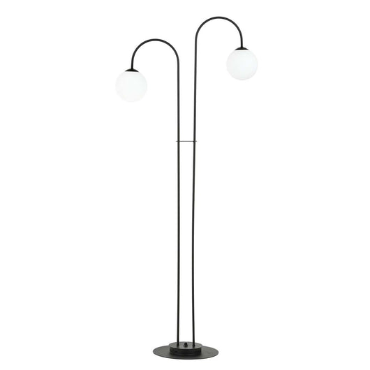 Lampadario Minimal Utu Acciaio Nero 2 Luci E14 Ip20