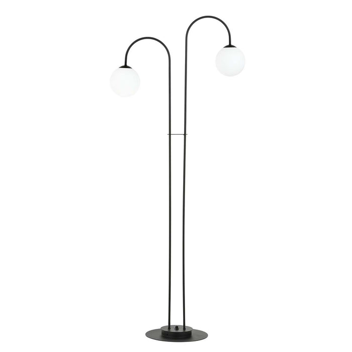 Lampadario Minimal Utu Acciaio Nero 2 Luci E14 Ip20