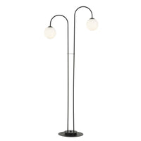 Lampadario Minimal Utu Acciaio Nero 2 Luci E14 Ip20