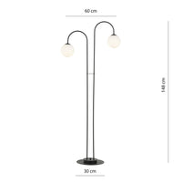 Lampadario Minimal Utu Acciaio Nero 2 Luci E14 Ip20