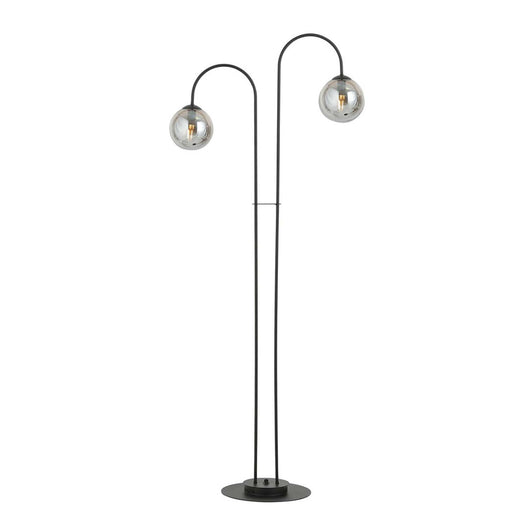 Lampadario Minimal Utu Acciaio Nero Grigio 2 Luci E14 Ip20