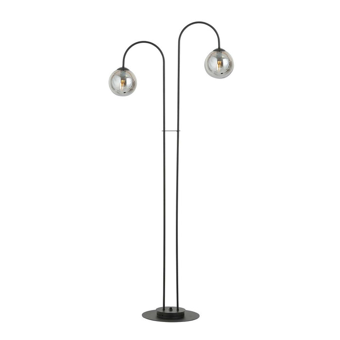 Lampadario Minimal Utu Acciaio Nero Grigio 2 Luci E14 Ip20