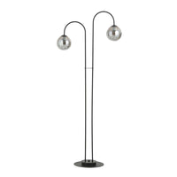 Lampadario Minimal Utu Acciaio Nero Grigio 2 Luci E14 Ip20