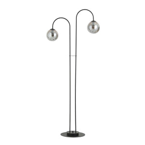 Lampadario Minimal Utu Acciaio Nero Grigio 2 Luci E14 Ip20