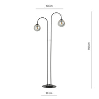 Lampadario Minimal Utu Acciaio Nero Grigio 2 Luci E14 Ip20