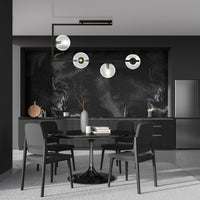 Plafoniera Minimal Nanna Acciaio Nero Trasparente 4 Luci E14 Ip20