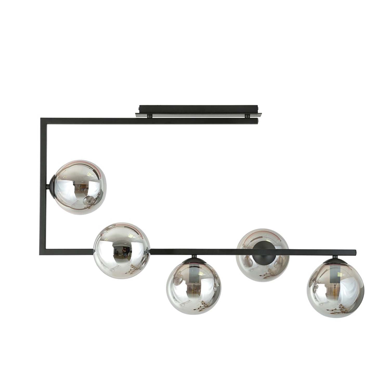 Plafoniera Minimal Nanna Acciaio Nero 5 Luci E14 Ip20