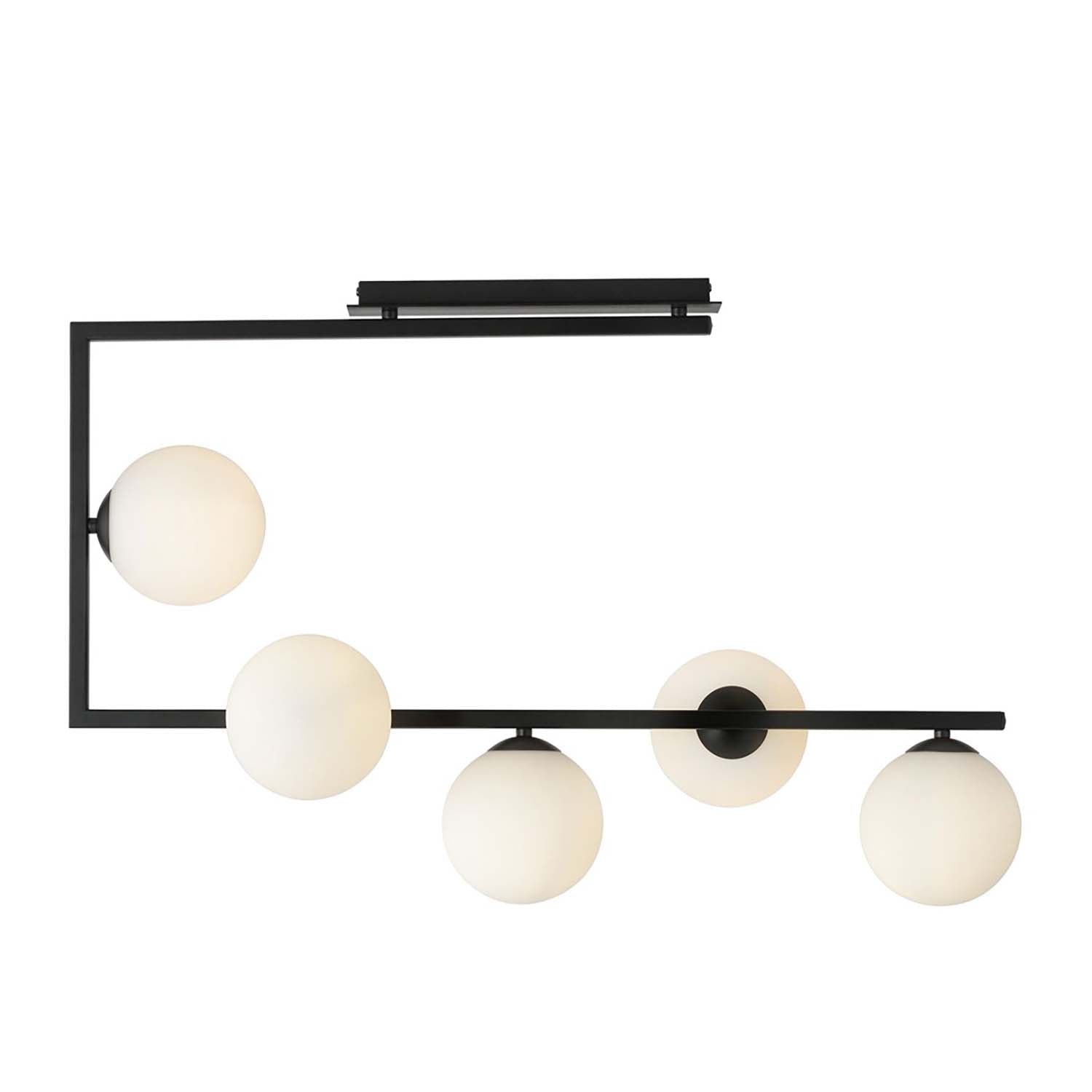 Plafoniera Minimal Nanna Acciaio Nero Oro 5 Luci E14 Ip20