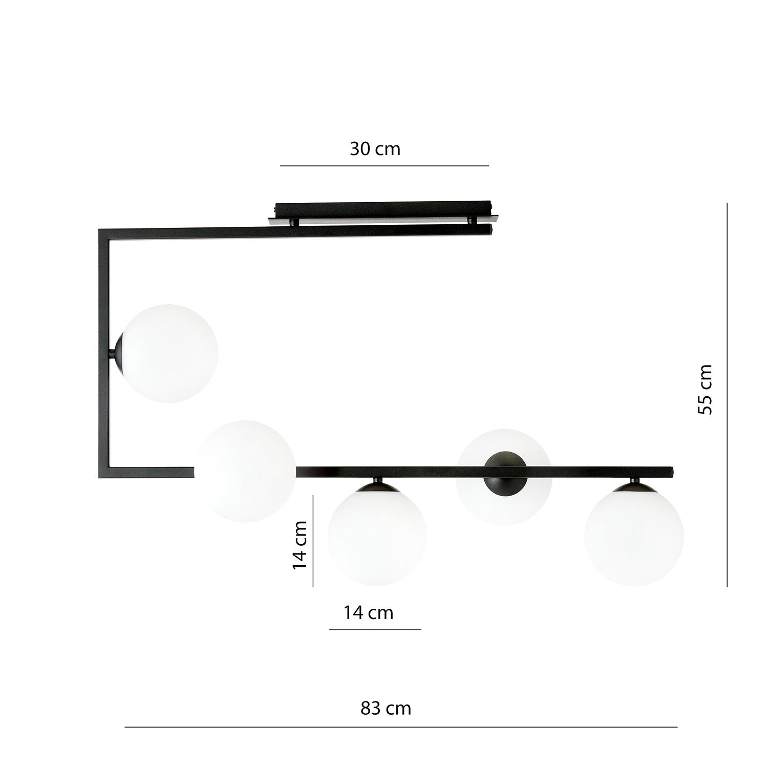 Plafoniera Minimal Nanna Acciaio Nero Oro 5 Luci E14 Ip20