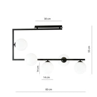 Plafoniera Minimal Nanna Acciaio Nero Oro 5 Luci E14 Ip20