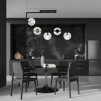 Plafoniera Minimal Nanna Acciaio Nero Trasparente 5 Luci E14 Ip20