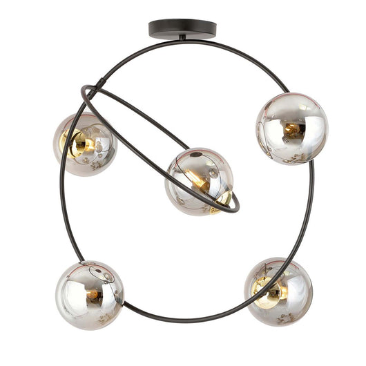 Lampadario Minimal Inanna Acciaio Nero Oro Grigio5 Luci E14 Ip20