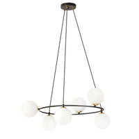 Lampadario Minimal Tiamat Acciaio Nero Oro 6 Luci E14 Ip20