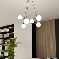 Lampadario Minimal Tiamat Acciaio Nero Oro 6 Luci E14 Ip20