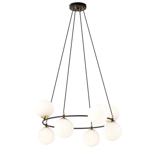 Lampadario Minimal Tiamat Acciaio Nero Oro 7 Luci E14 Ip20