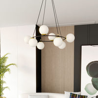 Lampadario Minimal Tiamat Acciaio Nero Oro 7 Luci E14 Ip20