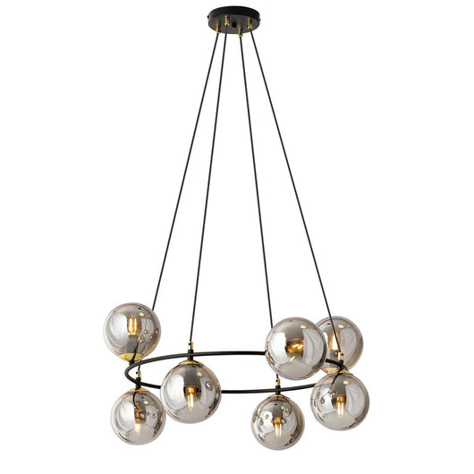 Lampadario Minimal Tiamat Acciaio Nero Oro Grigio 7 Luci E14 Ip20