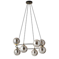 Lampadario Minimal Tiamat Acciaio Nero Oro Grigio 7 Luci E14 Ip20