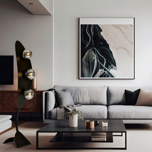 Piantana Minimal Dagda Acciaio Nero Grigio 3 Luci E14 Ip20