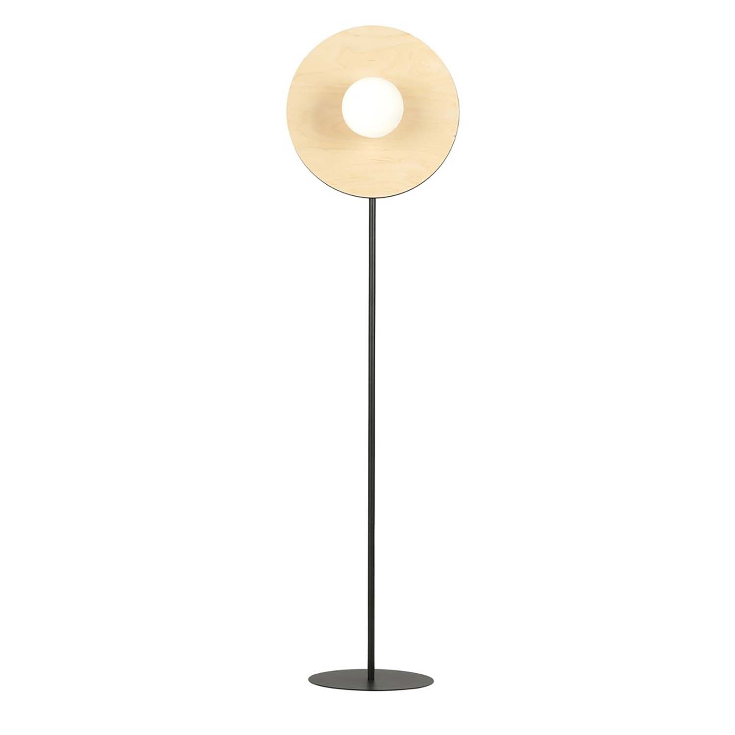 Piantana Moderno Brigid Acciaio Nero Marrone 1 Luce E14 Ip20