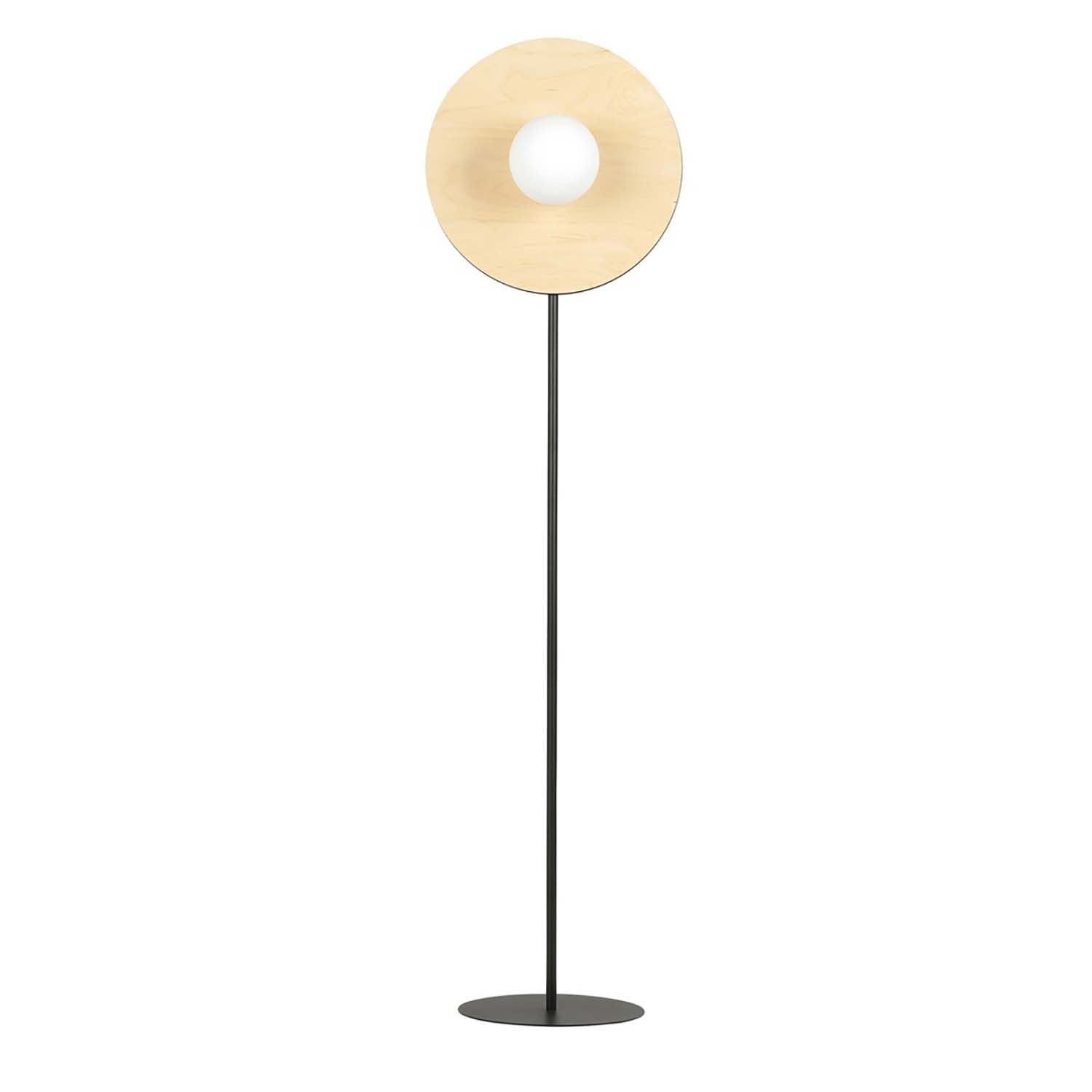 Piantana Moderno Brigid Acciaio Nero Marrone 1 Luce E14 Ip20
