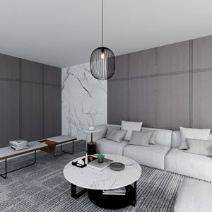 Sospensione Minimal Lugh 1 Luce In Acciaio Nero