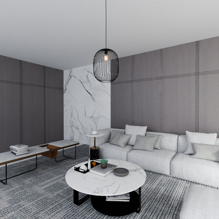 Sospensione Minimal Lugh 1 Luce In Acciaio Nero