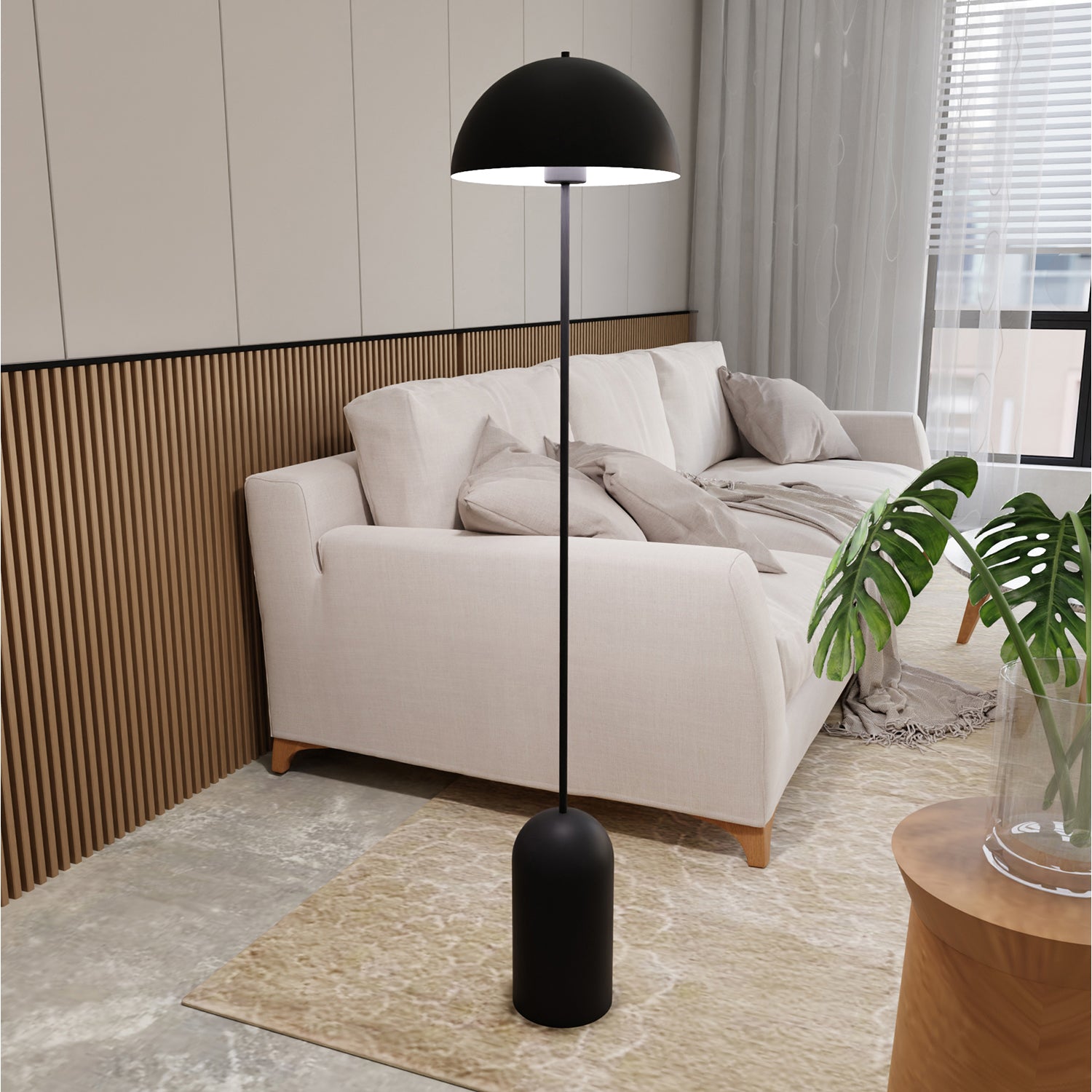 Piantana Minimal Danu Acciaio Nero 1 Luce E27 Ip20