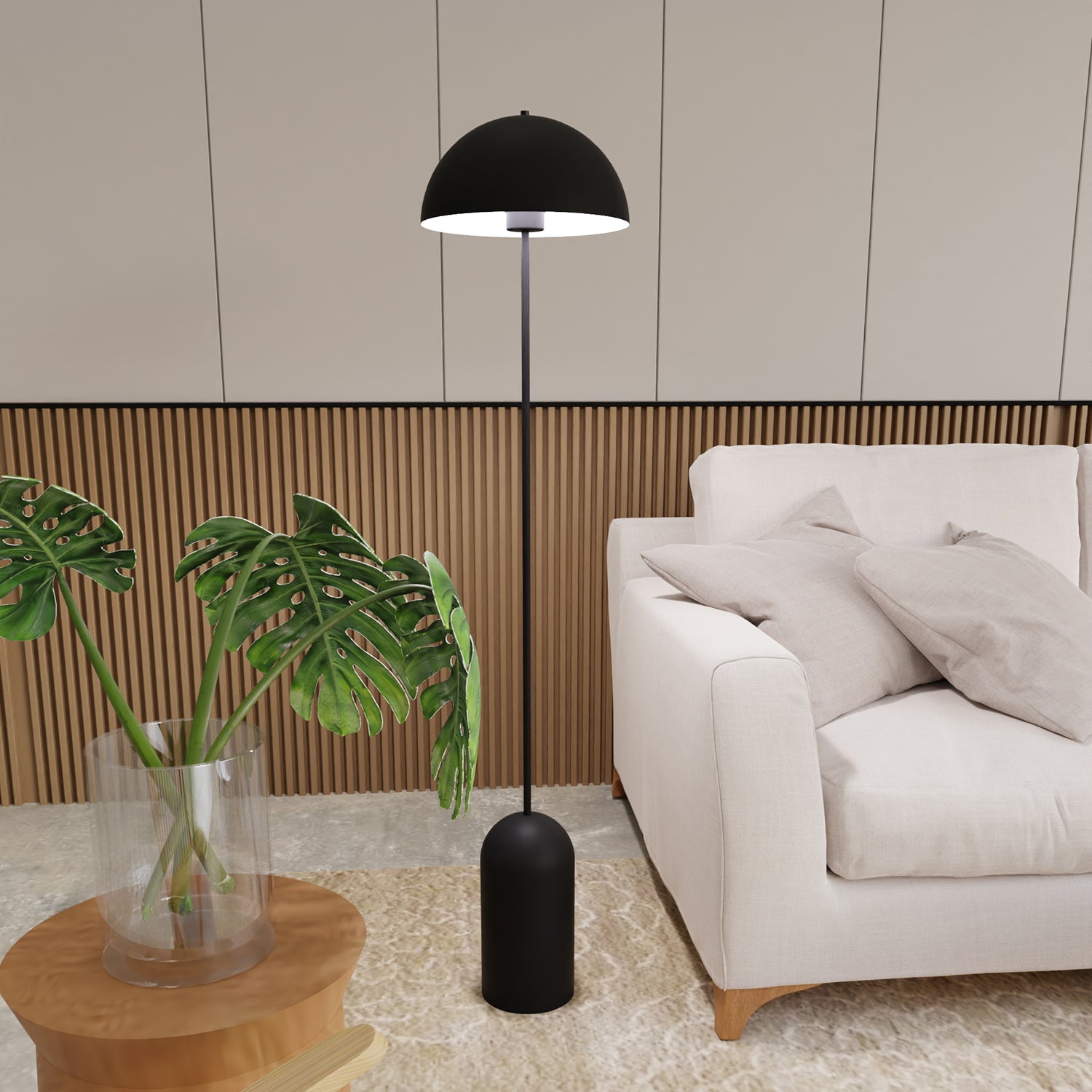 Piantana Minimal Danu Acciaio Nero 1 Luce E27 Ip20