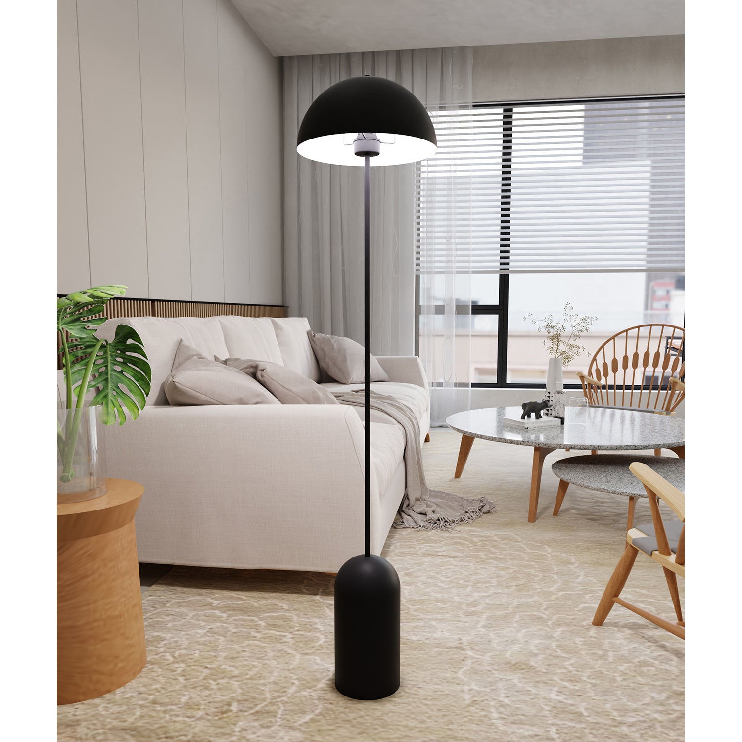 Piantana Minimal Danu Acciaio Nero 1 Luce E27 Ip20